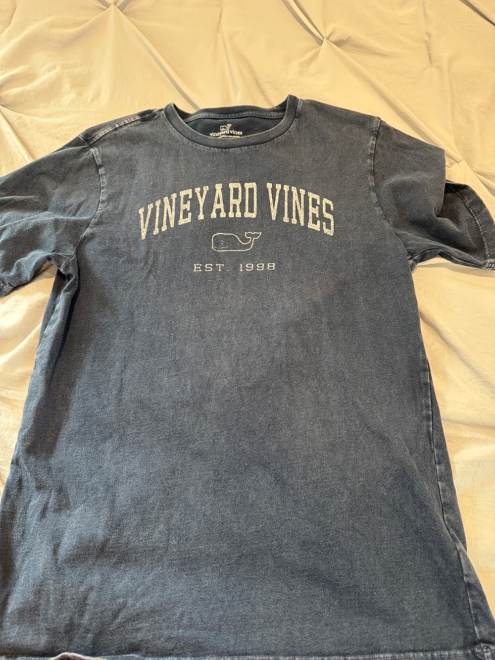 Vineyard Vines kids Washed Navy Logo Crew Tee